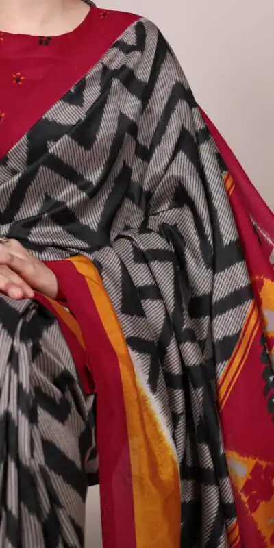 YNF 7043 Black Color Tasar Silk Printed With Designer Work Saree. Festive Deal ₹1549. Delivery 4-6 Working Days. Shop now. | Designer Sarees, Embroidered Sarees, Sarees, Bollywood Sarees, Creative Sarees, Ethnic Saree, Modern Digital sarees, Party Wear Sarees