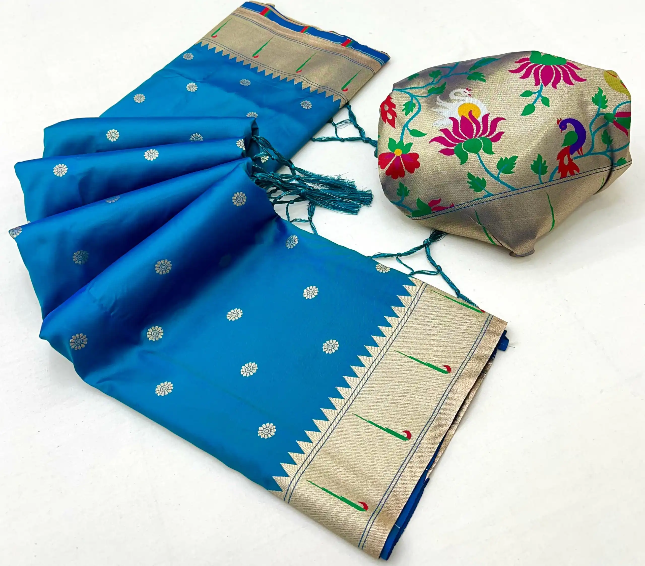 MB 150 Blue A Pethani silk Saree Perfect for Wedding, Party, Baisakhi, Reception, Traditional Day – . Affordable Price ₹2549. Delivery 4-6 Working | Designer Sarees, Embroidered Sarees, Sarees, Bollywood Sarees, Creative Sarees, Ethnic Saree, Modern Digital sarees, Party Wear Sarees