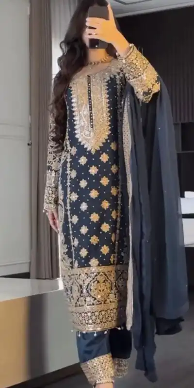 SR 1654 Maroon in Faux Georgette With Heavy Embroidery Sequence Work Wedding, Party, Festive, Events Special 4-6 Working Days At 2599/- Only | Casual Suits, Jump Suits, Salwar suit, Creative suits, Designer Suits, Palazzo Suits, Party Wear Suits, Patiala Suits, Straight Suits