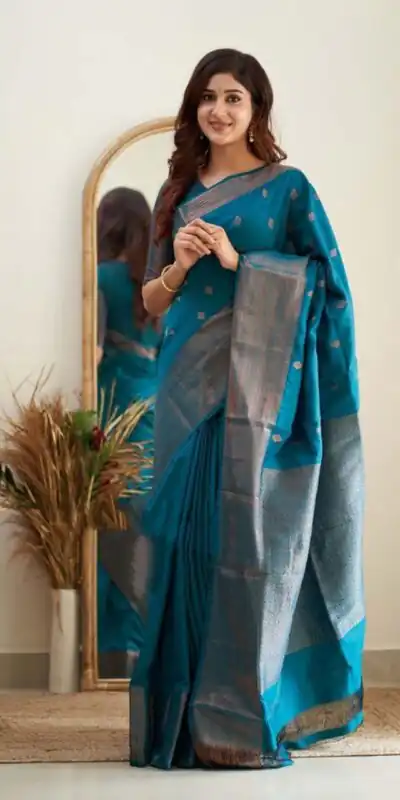 KP 5088 Blue Soft Lichi Silk Cloth Saree With Lace Border & Lace Work. Best Price ₹1349. Delivery 4-6 Working Days. Shop now. | Designer Sarees, Embroidered Sarees, Sarees, Bollywood Sarees, Creative Sarees, Ethnic Saree, Modern Digital sarees, Party Wear Sarees