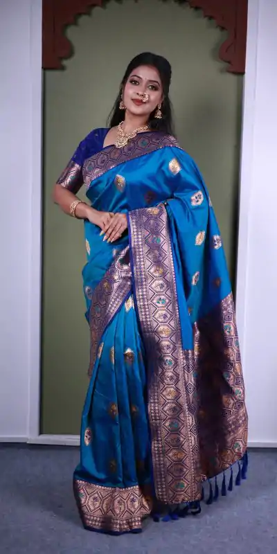 MB 22 Blue Soft Paithani silk Saree Perfect for Wedding, Party, Sangeet, Haldi, Housewarming – . Best Price ₹2449. Delivery 4-6 Working Days. Shop no | Designer Sarees, Embroidered Sarees, Sarees, Bollywood Sarees, Creative Sarees, Ethnic Saree, Modern Digital sarees, Party Wear Sarees