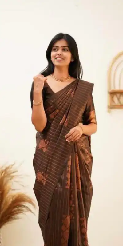 KP 5011 Brown in Collor Soft Lichi Silk Lace Work & Lace Border Saree . Get it for ₹1299. Delivery 4-6 Working Days. Shop now. | Designer Sarees, Embroidered Sarees, Sarees, Bollywood Sarees, Creative Sarees, Ethnic Saree, Modern Digital sarees, Party Wear Sarees