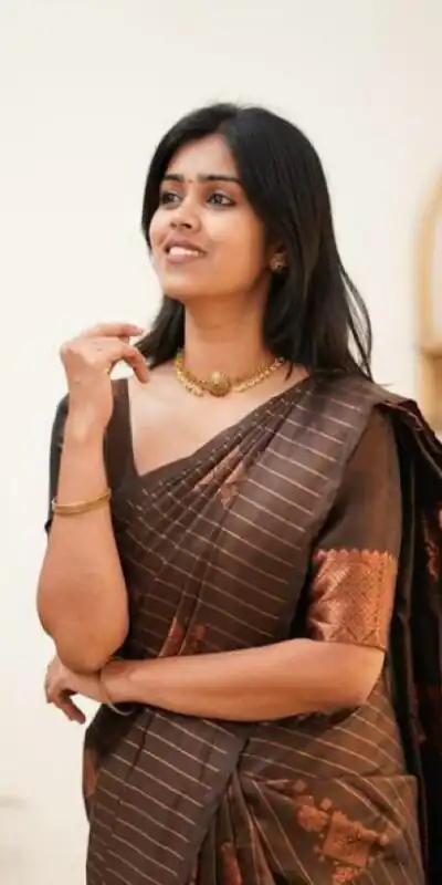 KP 5011 Brown in Collor Soft Lichi Silk Lace Work & Lace Border Saree . Get it for ₹1299. Delivery 4-6 Working Days. Shop now. | Designer Sarees, Embroidered Sarees, Sarees, Bollywood Sarees, Creative Sarees, Ethnic Saree, Modern Digital sarees, Party Wear Sarees