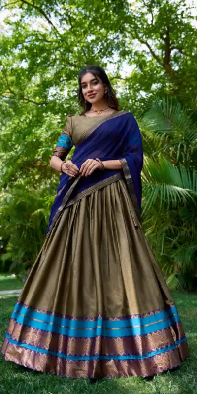 LNB 2004 Chiku Poly Cotton With Lace Work & Zari Work. Lehenga Choli for Get It ₹1899. Delivery 4-6 Working Days. Shop now. | Lehenga, Bollywood Lehenga, Creative Lehenga, Designer Lehenga, Embroidered Lehenga, Party Wear Lehenga