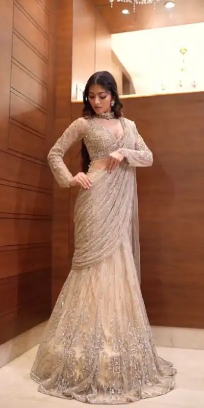 LG 1956 Cream Butterfly Net Saree Perfect for Wedding, Party, Festival Celebrations, Holi, Baisakhi . Special Price ₹2499. Delivery 4-6 Working Days | Designer Sarees, Embroidered Sarees, Sarees, Bollywood Sarees, Creative Sarees, Ethnic Saree, Modern Digital sarees, Party Wear Sarees