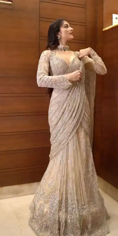 LG 1956 Cream Butterfly Net Saree Perfect for Wedding, Party, Festival Celebrations, Holi, Baisakhi . Special Price ₹2499. Delivery 4-6 Working Days | Designer Sarees, Embroidered Sarees, Sarees, Bollywood Sarees, Creative Sarees, Ethnic Saree, Modern Digital sarees, Party Wear Sarees