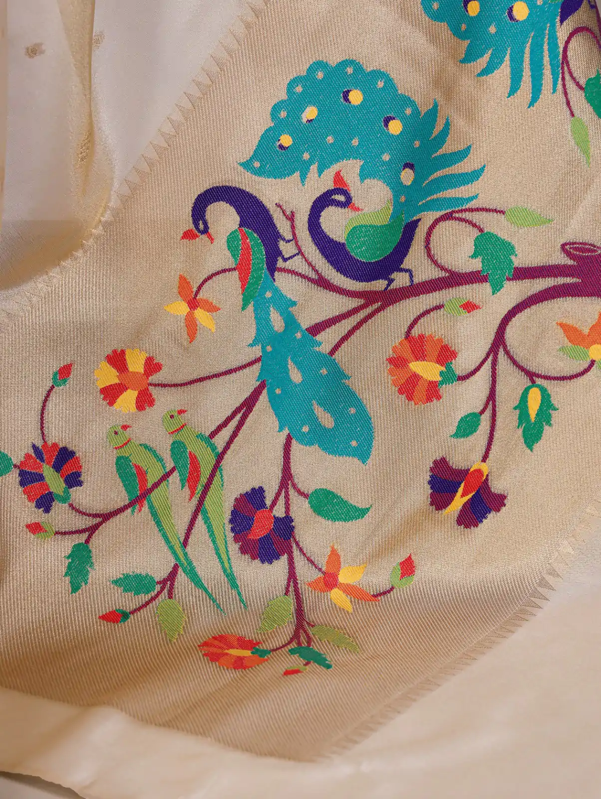 YNF 7905 Cream Tissue Paithani with Zari Work Saree .Wedding, Party, Festive, Events, Best Price ₹2399. Delivery 4-6 Working Days. Shop now. | Designer Sarees, Embroidered Sarees, Sarees, Bollywood Sarees, Creative Sarees, Ethnic Saree, Modern Digital sarees, Party Wear Sarees