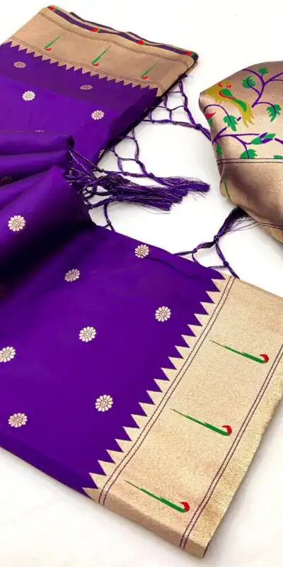 MB 150 Dark Purple A Pethani silk Saree Perfect for Wedding, Party, Baisakhi, Reception, Traditional Day – . Affordable Price ₹2549. Delivery 4-6 Working | Designer Sarees, Embroidered Sarees, Sarees, Bollywood Sarees, Creative Sarees, Ethnic Saree, Modern Digital sarees, Party Wear Sarees