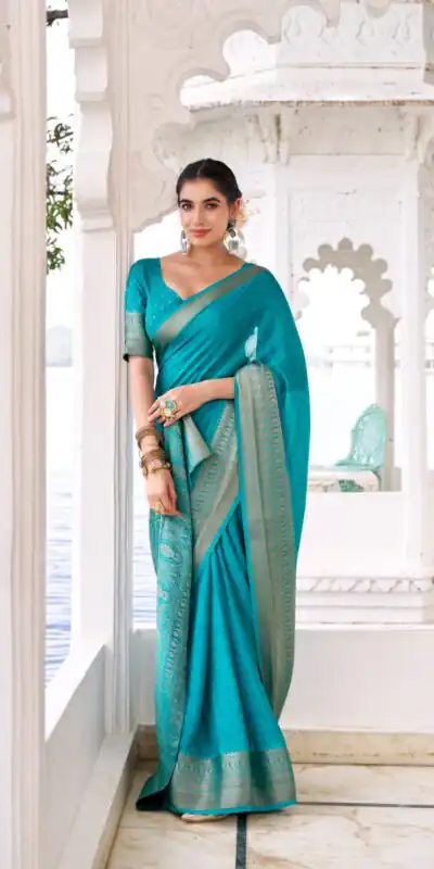 YNF 7902 Firozi Color Chinon Printed With Zari Weaving Work Saree With Zari Work. Best Price ₹1549. Delivery 4-6 Working Days. Shop now. | Designer Sarees, Embroidered Sarees, Sarees, Bollywood Sarees, Creative Sarees, Ethnic Saree, Modern Digital sarees, Party Wear Sarees
