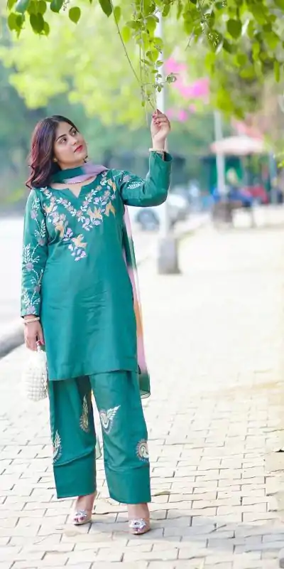 BE 367 Firozi French Crepe Embroidery Work Salwar Suit in . Wedding, Party, Festive, Events Now at just ₹1899. Delivery 4-6 Working Days. Shop now. | Casual Suits, Jump Suits, Tops & Bottoms, Track Suits, Salwar suit, Creative suits, Designer Suits, Palazzo Suits, Party Wear Suits, Patiala Suits, Straight Suits, Trendy Wear