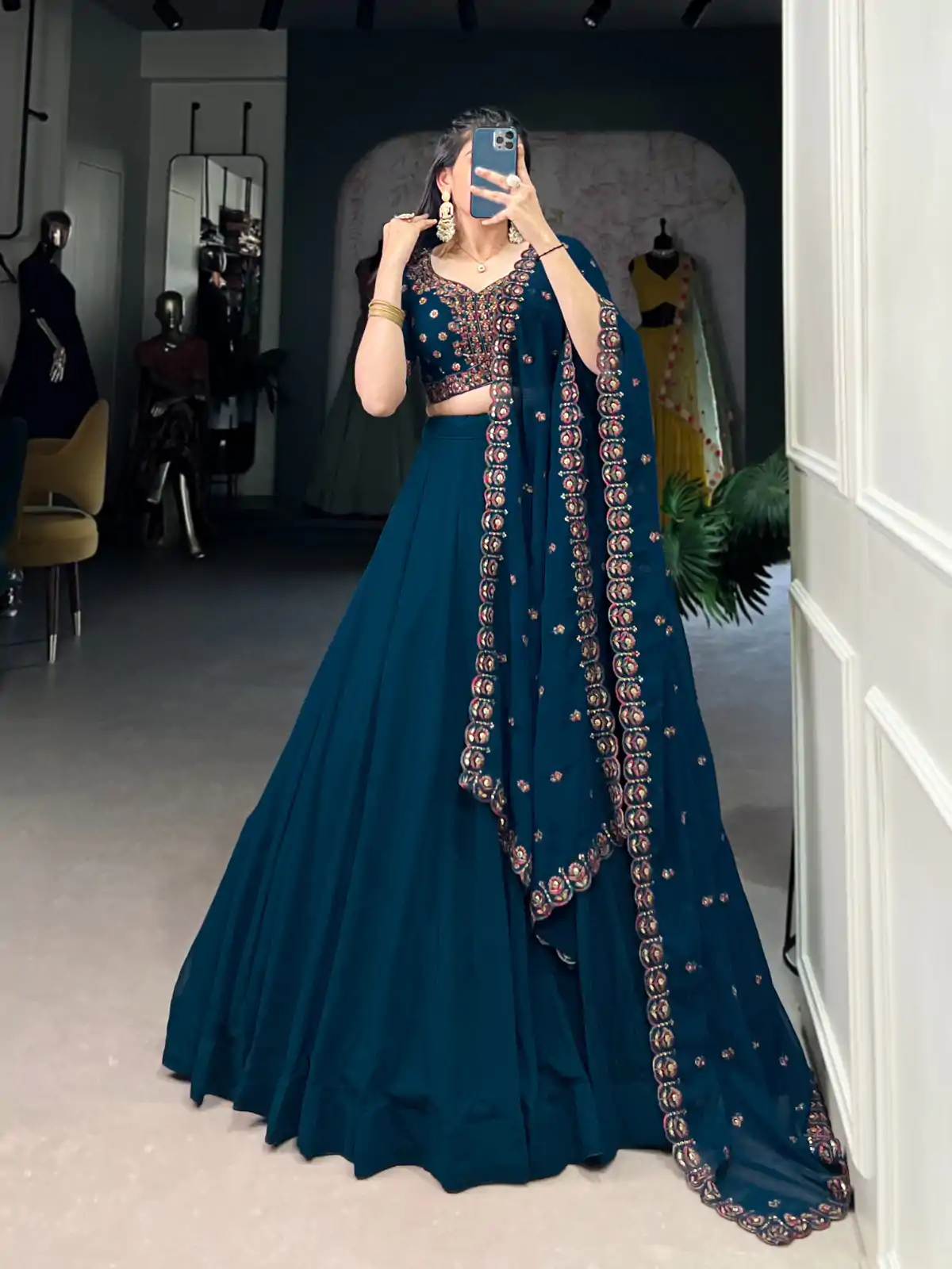 LNB 1416 Firozi Color Georgette Plain Lehenga Choli Wedding, Party, Festive, Events Etc. Delivery 4-6 Working Days Rs 3999 | Lehenga, Bollywood Lehenga, Creative Lehenga, Designer Lehenga, Embroidered Lehenga, Party Wear Lehenga