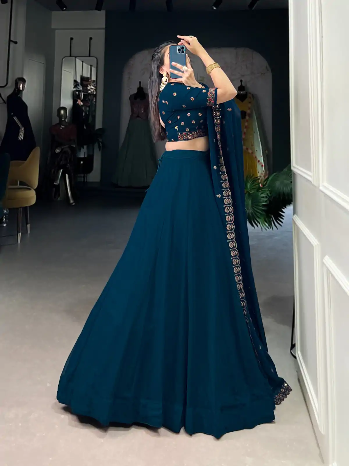 LNB 1416 Firozi Color Georgette Plain Lehenga Choli Wedding, Party, Festive, Events Etc. Delivery 4-6 Working Days Rs 3999 | Lehenga, Bollywood Lehenga, Creative Lehenga, Designer Lehenga, Embroidered Lehenga, Party Wear Lehenga