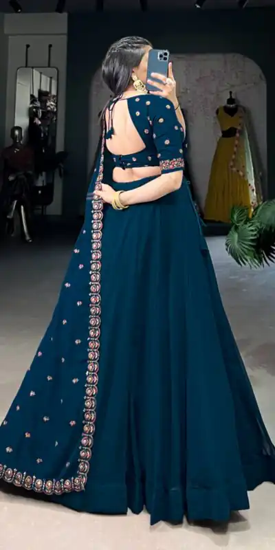 LNB 1416 Firozi Color Georgette Plain Lehenga Choli Wedding, Party, Festive, Events Etc. Delivery 4-6 Working Days Rs 3999 | Lehenga, Bollywood Lehenga, Creative Lehenga, Designer Lehenga, Embroidered Lehenga, Party Wear Lehenga