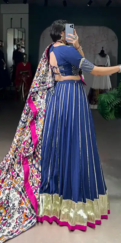 LNB 1658 Firozi Pure Chanderi with Zari Work & Gotta Patti Work Lehenga Choli . Introductory Price ₹3199. Delivery 4-6 Working Days. Shop now. | Lehenga, Bollywood Lehenga, Creative Lehenga, Designer Lehenga, Embroidered Lehenga, Party Wear Lehenga