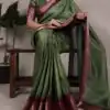 YNF 7906 Green Dola Chex with Zari Work Saree . Wedding, Party, Festive, Events Special Price ₹1599. Delivery 4-6 Working Days. Shop now. | Designer Sarees, Embroidered Sarees, Sarees, Bollywood Sarees, Creative Sarees, Ethnic Saree, Modern Digital sarees, Party Wear Sarees