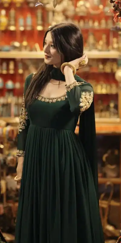 NSR 868 Green Color Heavy Faux Georgette Embroidery fency Sleeve Gown . Special Price ₹1899. Delivery 4-6 Working Days. Shop now. | Gowns, Bollywood Gowns, Creative Gowns, Designer Gowns, Embroidered Gowns, Party Wear Gowns