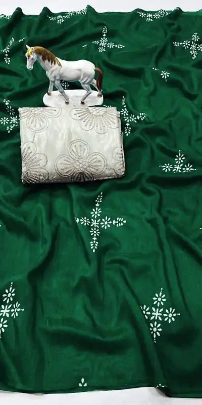 BT 1104 Green Natural silk with Thread Embroidery & Embroidery Work Saree . Now at just ₹1549. Delivery 4-6 Working Days. Shop now. | Designer Sarees, Embroidered Sarees, Sarees, Bollywood Sarees, Creative Sarees, Ethnic Saree, Modern Digital sarees, Party Wear Sarees