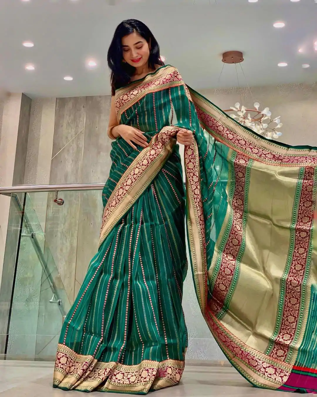 KP 6021 Green Soft Lichi Silk Cloth. With Lace Work & Lace Border Saree . Grab it for ₹1449. Delivery 4-6 Working Days. Shop now. | Designer Sarees, Embroidered Sarees, Sarees, Bollywood Sarees, Creative Sarees, Ethnic Saree, Modern Digital sarees, Party Wear Sarees