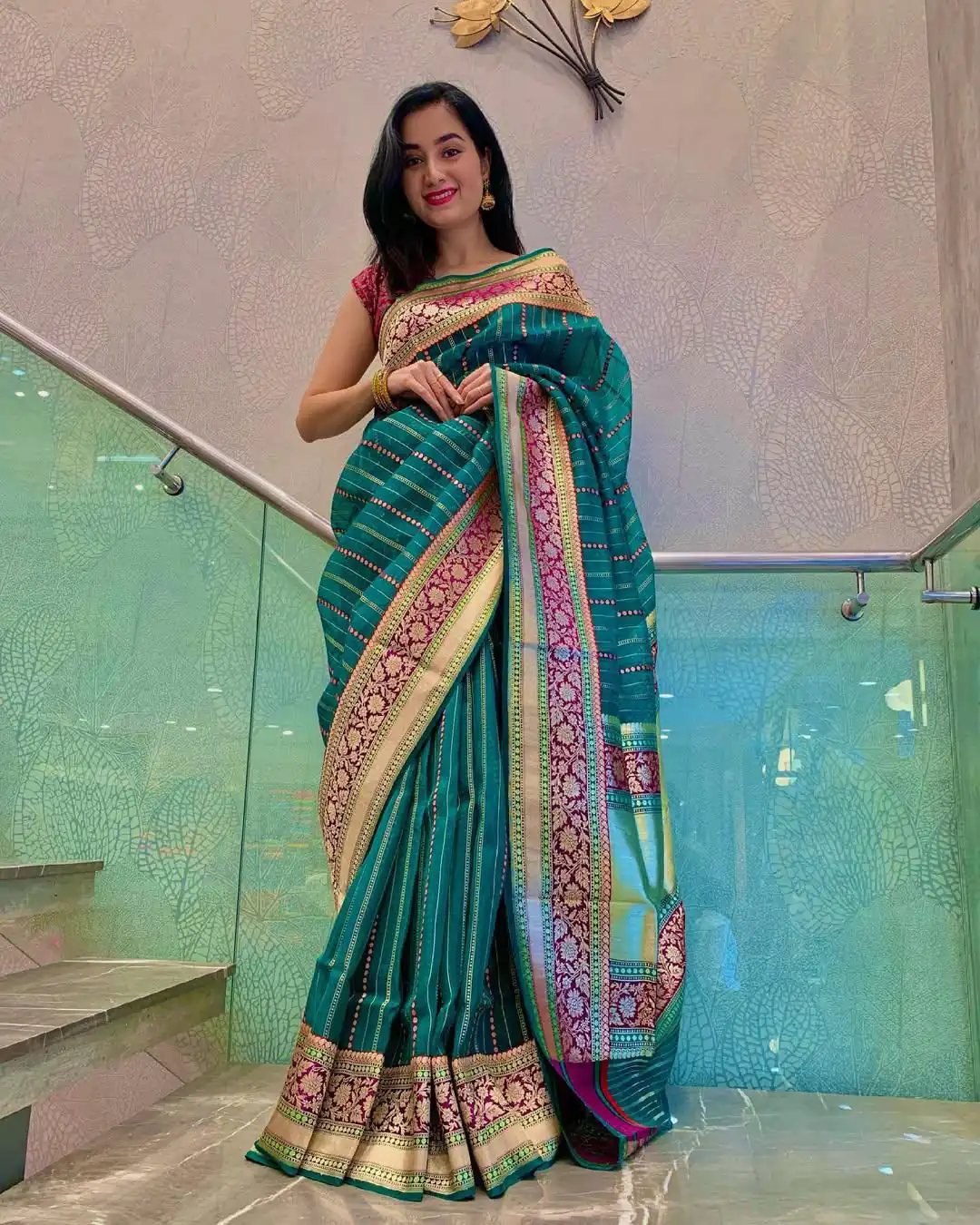 KP 6021 Green Soft Lichi Silk Cloth. With Lace Work & Lace Border Saree . Grab it for ₹1449. Delivery 4-6 Working Days. Shop now. | Designer Sarees, Embroidered Sarees, Sarees, Bollywood Sarees, Creative Sarees, Ethnic Saree, Modern Digital sarees, Party Wear Sarees