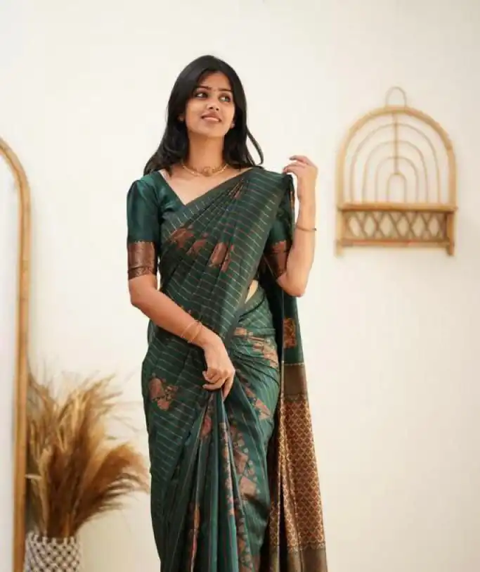 KP 5011 Green in Collor Soft Lichi Silk Lace Work & Lace Border Saree . Get it for ₹1299. Delivery 4-6 Working Days. Shop now. | Designer Sarees, Embroidered Sarees, Sarees, Bollywood Sarees, Creative Sarees, Ethnic Saree, Modern Digital sarees, Party Wear Sarees