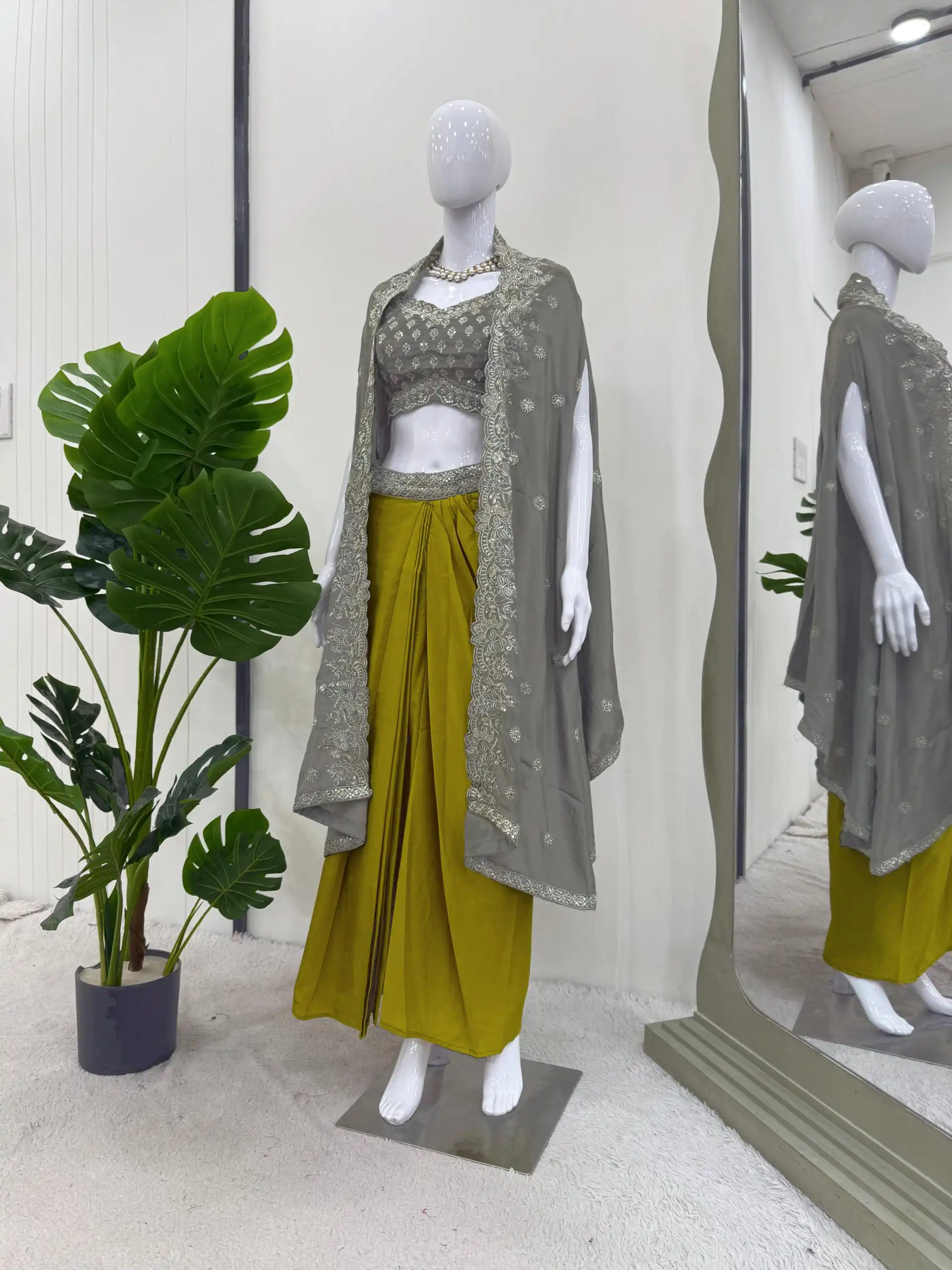 RTC 6493 Grey American Crep With Designer Work Dhoti Suit. Wedding, Party, Festive, Events Festive Deal ₹2149. Delivery 4-6 Working Days. Shop now. | Jump Suits, Tops & Bottoms, Track Suits, Salwar suit, Casual Suits, Creative suits, Designer Suits, Palazzo Suits, Party Wear Suits, Patiala Suits, Straight Suits, Trendy Wear