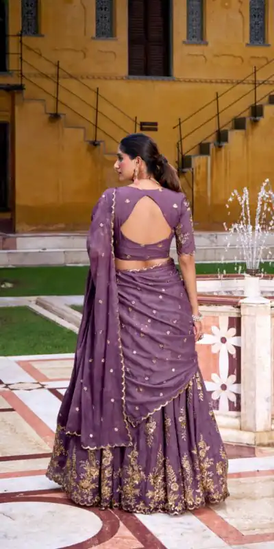 LNB 1451 Lavender Chocolate Crush with Embroidery Work & Sequins Work Lehenga Choli . Get it for ₹3499. Delivery 4-6 Working Days. Shop now. | Lehenga, Bollywood Lehenga, Creative Lehenga, Designer Lehenga, Embroidered Lehenga, Party Wear Lehenga