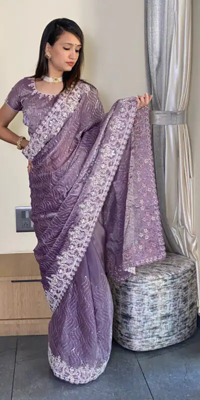 SC 239 Pink Georgette With Lace Work & Lace Border Saree . Wedding, Party, Festive, Events, Exclusive Offer ₹1599. Delivery 4-6 Working Days. Shop now. | Designer Sarees, Embroidered Sarees, Sarees, Bollywood Sarees, Creative Sarees, Ethnic Saree, Modern Digital sarees, Party Wear Sarees