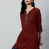 INLI Blush 2.0 Maroon Cotton Printed Designer Work Kurti in . Wedding, Party, Festive, Events, Special Price ₹1269. Delivery 4-6 Working Days. Shop now. | Kurti, Bollywood Kurti, Creative Kurtis, Designer Kurti, Party Wear Kurti, Selfie Kurti