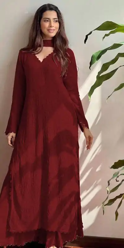 BE 170 Maroon Color Georgette Thread Embroidery Salwar Suit Wedding, Party, Festive events, etc.  Expected Delivery  4-6 Working Days @1999/- | Casual Suits, Salwar suit, Designer Suits, Straight Suits