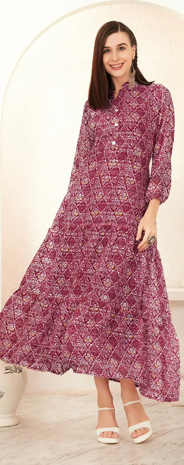 INLI BLOSSOM 2.0 Maroon Georgette print Gown Perfect for Wedding, Party, Ganesh Chaturthi, Bridal Wear, Durga Puja – . Get it for ₹1499. Delivery 4-6 Days | Gowns, Bollywood Gowns, Creative Gowns, Designer Gowns, Embroidered Gowns, Party Wear Gowns