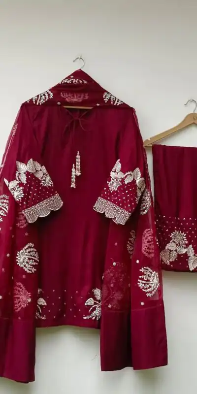 ZSR 3122 Maroon Pure Natural Crep Silk Salwar Suit Perfect for Wedding, Party, Pongal, Onam, Reception – . Available at ₹1849 only. Delivery 4-6 Work | Jump Suits, Salwar suit, Casual Suits, Creative suits, Designer Suits, Palazzo Suits, Party Wear Suits, Patiala Suits, Straight Suits