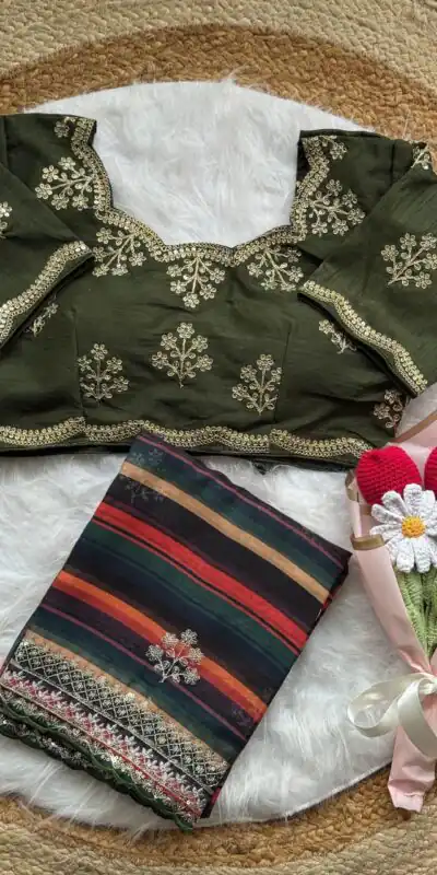 AC MIRA Mehandi in Color Soft Organza Embroidery Work & Lace Work Saree . Get it for ₹2449. Delivery 4-6 Working Days. Shop now. | Designer Sarees, Embroidered Sarees, Sarees, Bollywood Sarees, Creative Sarees, Ethnic Saree, Modern Digital sarees, Party Wear Sarees