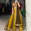Mehendi Rayon Sequins Work Lehenga Choli