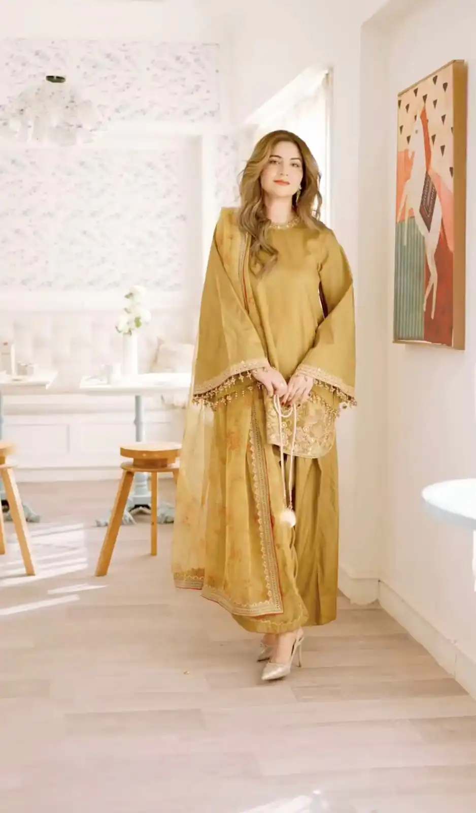 SSR 515 Mustard French Crep Silk With Embroidery Sequence Work with Digital Print & Lace Work Salwar Suit at ₹2099 only. Delivery 4-6 Days | Jump Suits, Salwar suit, Casual Suits, Creative suits, Designer Suits, Palazzo Suits, Party Wear Suits, Patiala Suits, Straight Suits