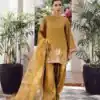 Mustard French Crep Silk With Sequence Salwar  Suit