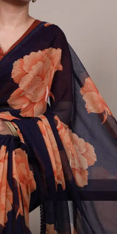 YNF 7033 Navy Blue Color Chiffon Lace Work & Lace Border Saree . Available at ₹1499 only. Delivery 4-6 Working Days. Shop now. | Designer Sarees, Embroidered Sarees, Sarees, Bollywood Sarees, Creative Sarees, Ethnic Saree, Modern Digital sarees, Party Wear Sarees