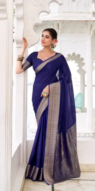 YNF 7902 Navy Blue Color Chinon Printed With Zari Weaving Work Saree With Zari Work. Best Price ₹1549. Delivery 4-6 Working Days. Shop now. | Designer Sarees, Embroidered Sarees, Sarees, Bollywood Sarees, Creative Sarees, Ethnic Saree, Modern Digital sarees, Party Wear Sarees
