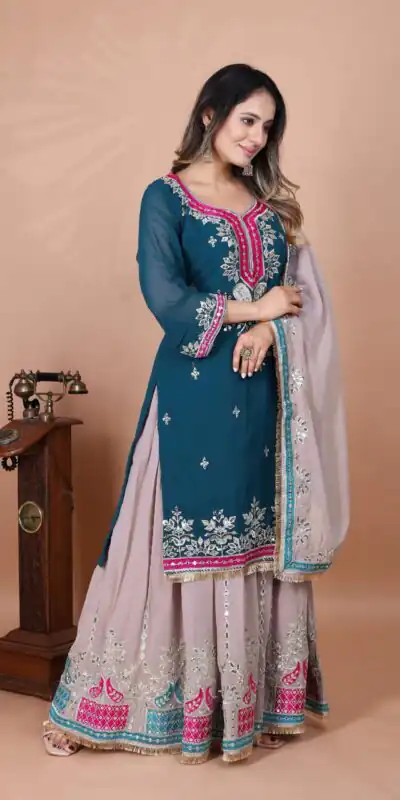 SRK 5260 Pink Faux Georgette With 5mm Embroidery Sequence Work Perfect for Wedding, Party, Karwa Chauth, Ethnic Day, Baisakhi Beast Price At 2149/- Only | Casual Suits, Jump Suits, Salwar suit, Creative suits, Designer Suits, Palazzo Suits, Party Wear Suits, Patiala Suits, Straight Suits