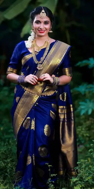 KP 3035 Navy Blue Soft Lichi Silk Saree Perfect for Wedding, Party, Housewarming, Raksha Bandhan, Family Gatherings . Exclusive Offer ₹1399. Delivery | Designer Sarees, Embroidered Sarees, Sarees, Bollywood Sarees, Creative Sarees, Ethnic Saree, Modern Digital sarees, Party Wear Sarees