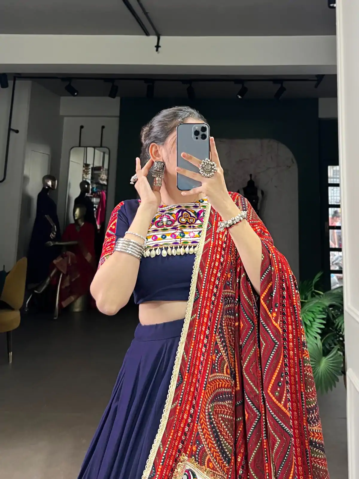 LNB 1661 Navy Blue Pure Rayon Mirror Work & Gamthi Work Lehenga Choli in . Affordable Price ₹4199. Delivery 4-6 Working Days. Shop now. | Lehenga, Bollywood Lehenga, Creative Lehenga, Designer Lehenga, Embroidered Lehenga, Party Wear Lehenga