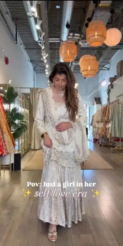 LG 998 Off White Color Chinon Sequence With Embroidery Work Salwar Suit Get it for ₹2149. Delivery 4-6 Working Days. Shop now. | Casual Suits, Jump Suits, Tops & Bottoms, Track Suits, Salwar suit, Creative suits, Designer Suits, Palazzo Suits, Party Wear Suits, Patiala Suits, Straight Suits, Trendy Wear