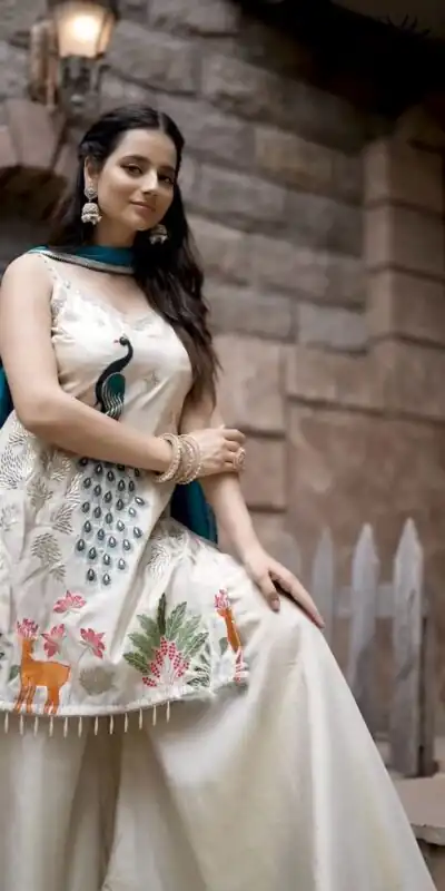 LG 1994 Off White Color French Crape Embroidery Work Salwar Suit Casual, Wedding, Festive, Events . Expected Delivery  4-6 Working Days @1999/- only      | Jump Suits, Salwar suit, Casual Suits, Creative suits, Designer Suits, Palazzo Suits, Party Wear Suits, Patiala Suits, Straight Suits