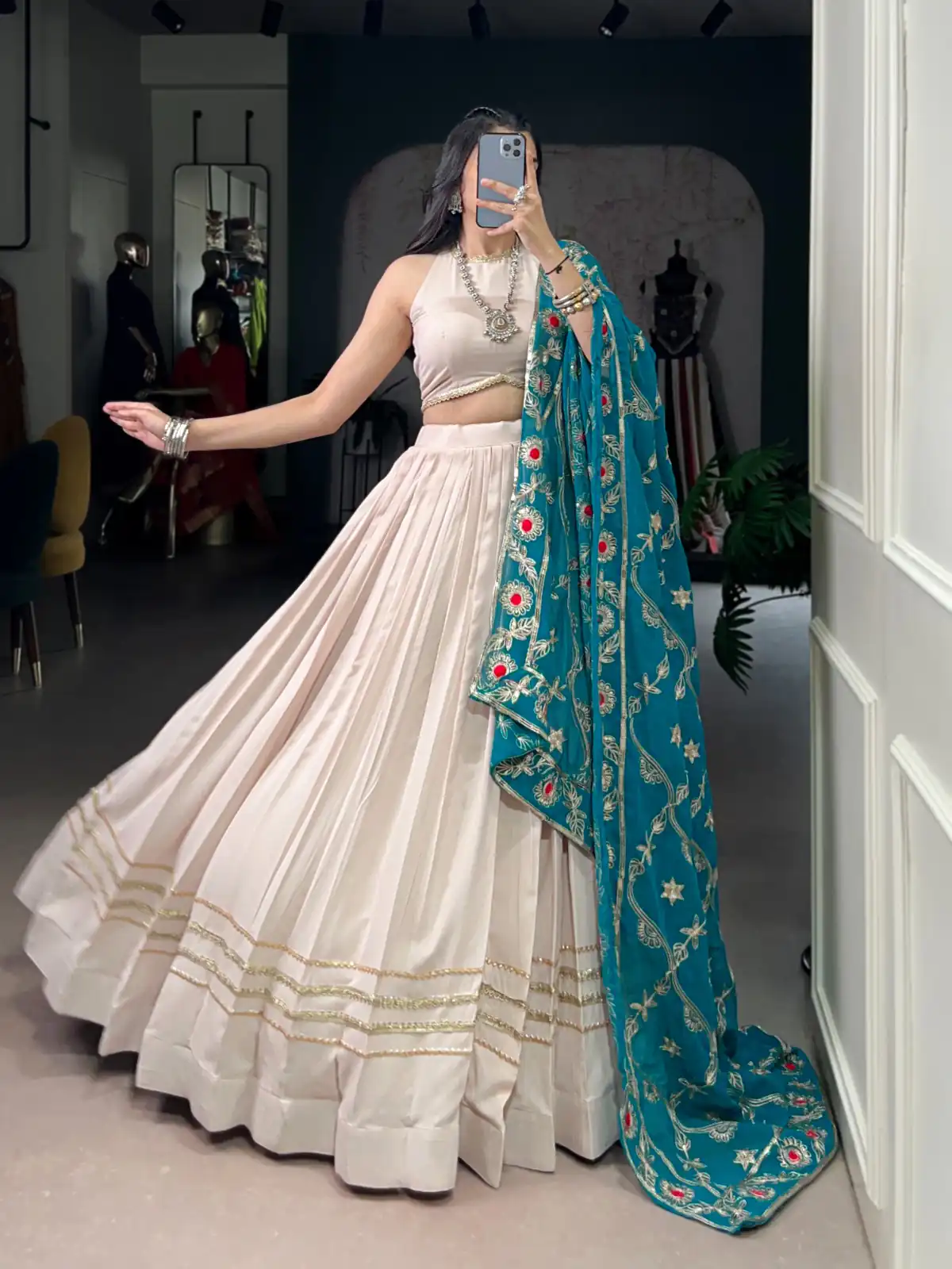 LNB 1692 Off White Pure Rayon Embroidery Work & Sequins Work Lehenga Choli in . Now at just ₹3199. Delivery 4-6 Working Days. Shop now. | Lehenga, Bollywood Lehenga, Creative Lehenga, Designer Lehenga, Embroidered Lehenga, Party Wear Lehenga