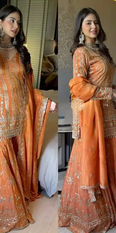 RTC 5926 Orange Faux Georgette With Lace Work Salwar Suit . Wedding, Party, Festive, Events, Best Price ₹2449. Delivery 4-6 Working Days. Shop now. | Casual Suits, Jump Suits, Tops & Bottoms, Track Suits, Salwar suit, Creative suits, Designer Suits, Palazzo Suits, Party Wear Suits, Patiala Suits, Straight Suits, Trendy Wear