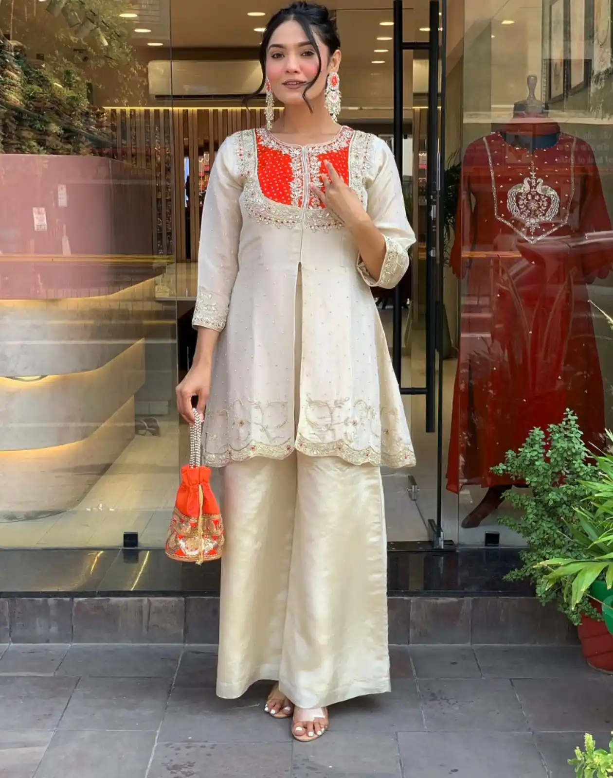 SRK 5277 Orange Mal Cotton With Embroidery Work & Bead Work Salwar Suit . Affordable Price ₹1799. Delivery 4-6 Working Days. Shop now. | Casual Suits, Jump Suits, Salwar suit, Creative suits, Designer Suits, Palazzo Suits, Party Wear Suits, Patiala Suits, Straight Suits