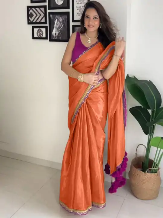 SC 353 Orange Pure Erode Silk With Lace Work & Embroidery Work Saree . Affordable Price ₹1399. Delivery 4-6 Working Days. Shop now. | Designer Sarees, Embroidered Sarees, Sarees, Bollywood Sarees, Creative Sarees, Ethnic Saree, Modern Digital sarees, Party Wear Sarees