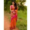 Orange Soft Silk Cloth Pallu All Over Saree