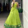 LNB 1904 Parrot Green Pure Chanderi with Zari Work Lehenga Choli . Affordable Price ₹1999. Delivery 4-6 Working Days. Shop now. | Lehenga, Bollywood Lehenga, Creative Lehenga, Designer Lehenga, Embroidered Lehenga, Party Wear Lehenga