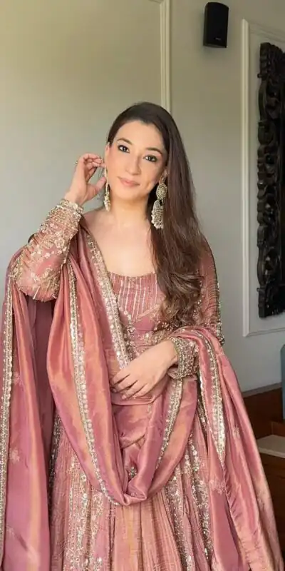 VLM 297 Peach Crunchy Silk with Lace Work & Embroidery Work Gown . Introductory Price ₹2499. Delivery 4-6 Working Days. Shop now. | Gowns, Bollywood Gowns, Creative Gowns, Designer Gowns, Embroidered Gowns, Party Wear Gowns