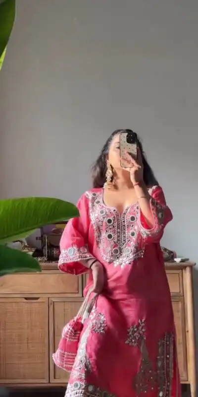 RTC 5919 Peach Roman Silk With Mirror Work Salwar Suit Wedding, Party, Festive, Events, Navratri Garba, Introductory Price ₹2099. Delivery 4-6 Working Days. | Casual Suits, Jump Suits, Tops & Bottoms, Track Suits, Salwar suit, Creative suits, Designer Suits, Palazzo Suits, Party Wear Suits, Patiala Suits, Straight Suits, Trendy Wear